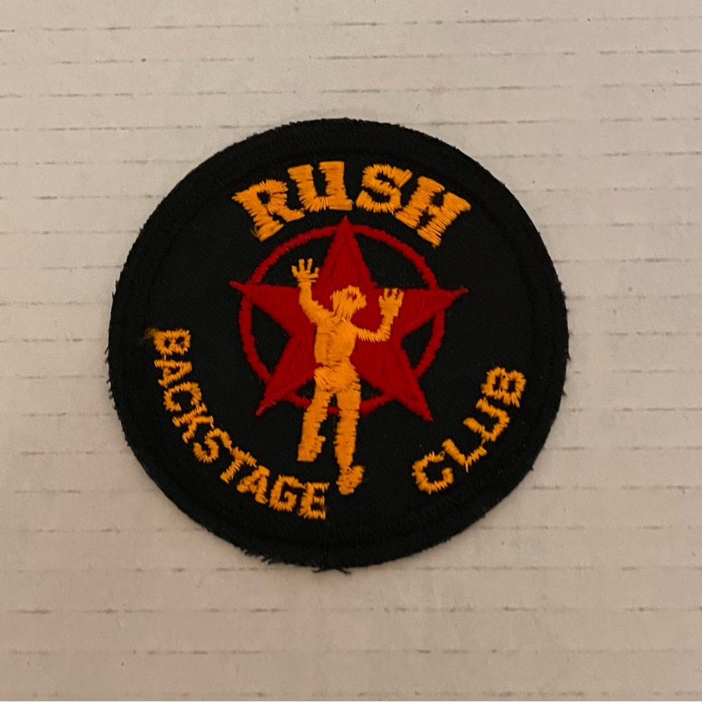 Rush Starman Backstage Club Patch Vintage Original Memorabilia Music Black
